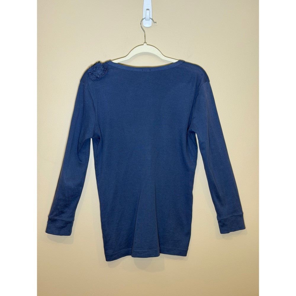 J.Crew Women Cardigan Blue Small Sweater Preppy Coastal Ruffle Coquette Casual - Picture 5 of 7